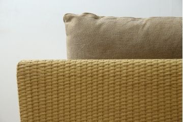 中古　美品　arflex(アルフレックス)　A・SOFA (エー・ソファ) HOLIDAYS(ホリデイズ)　本革(レザー)　水牛革を編み込んだ涼しげなデザインがおしゃれな一人掛けソファ(アームソファ、ラウンジソファ、1人掛け、1P)(定価約26万円)(R-080323)