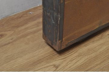 中古　手作り　オーダー品　重厚なアイアン吊り戸2枚セット(アイアンドア、玄関戸、鉄扉、引き戸、ガラス戸、建具、バラ売り可能)(R-080328)