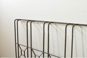 和製アンティーク　レトロな雰囲気が魅力の特大面格子(窓柵、フェンス、窓格子、建具)(R-080329)