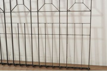 和製アンティーク　レトロな雰囲気が魅力の特大面格子(窓柵、フェンス、窓格子、建具)(R-080329)