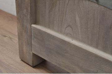 アンティーク建具　特大!!　極厚!!　総欅(ケヤキ)材　存在感のある銅金具の門扉1対2枚セット(蔵戸、玄関戸、両開きドア、木製扉)(R-080330)
