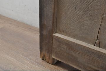 アンティーク建具　特大!!　総欅(ケヤキ)材　一枚板　経年の古い木の質感が魅力の門扉1枚(蔵戸、玄関戸、玄関ドア、木製扉)(R-080332)