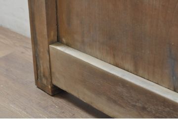アンティーク建具　特大!!　総欅(ケヤキ)材　一枚板　経年の古い木の質感が魅力の門扉1枚(蔵戸、玄関戸、玄関ドア、木製扉)(R-080332)