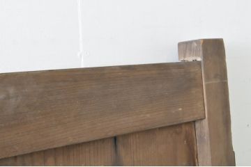 アンティーク建具　特大!!　総欅(ケヤキ)材　一枚板　経年の古い木の質感が魅力の門扉1枚(蔵戸、玄関戸、玄関ドア、木製扉)(R-080332)