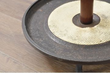 和製ビンテージ　ミッドセンチュリースタイルにぴったりのおしゃれな帽子掛け付き傘立て(ポールハンガー、ハットスタンド、洋服掛け、コートハンガー、ハンガーラック、店舗什器、ヴィンテージ)(R-080339)