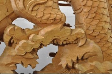和製ビンテージ　大迫力!!　在銘「竜?」　波に龍の図が勢いよく表現された見事な置物(彫刻、置き物、ディスプレイ、ヴィンテージ)(製作費推定約100万円以上)(R-080340)