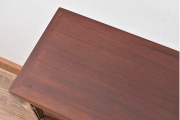 和製ビンテージ　KENTO(ケント・健登)　マホガニー材　日本の職人が手掛けた小振りで作りの良いコンソールテーブル(サイドテーブル、花台、飾り台)(R-080341)