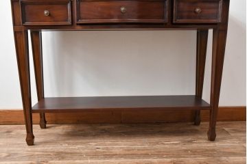 和製ビンテージ　KENTO(ケント・健登)　マホガニー材　日本の職人が手掛けた小振りで作りの良いコンソールテーブル(サイドテーブル、花台、飾り台)(R-080341)