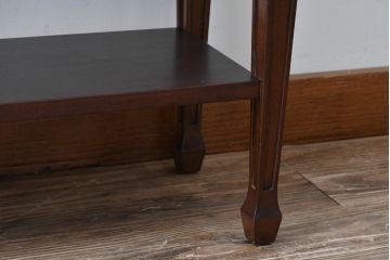 和製ビンテージ　KENTO(ケント・健登)　マホガニー材　日本の職人が手掛けた小振りで作りの良いコンソールテーブル(サイドテーブル、花台、飾り台)(R-080341)
