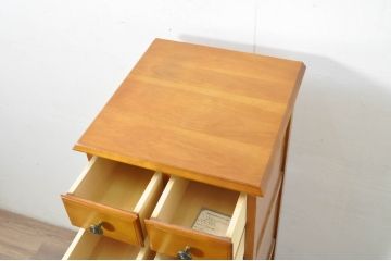 中古　美品　横浜クラシック家具　ダニエル(daniel)　アーリーアメリカンシリーズ　A-115　エレガントな意匠が素敵なチェストテン(縦型チェスト、ハイチェスト、多段チェスト、サイドチェスト、引き出し)(R-080342)