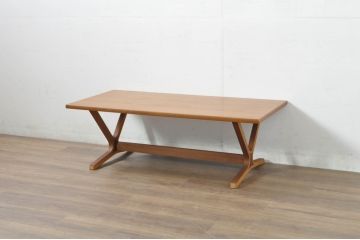 和製ビンテージ　希少モデル　天童木工　ペリカンシリーズ　チーク材　落ち着きのある色味とシンプルなデザインが取り入れやすいセンターテーブル(リビングテーブル、ローテーブル、ヴィンテージ)(R-080351)
