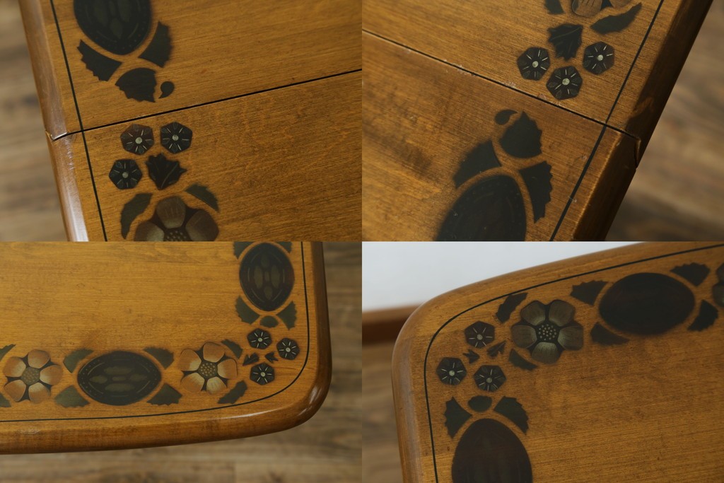 アメリカヴィンテージ　希少な廃版品　アメリカ高級家具　Ethan Allen(イーセン・アーレン)　花のデザインが魅力のバタフライサービスワゴン　(R-080353)