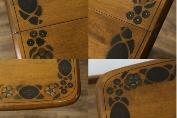 アメリカヴィンテージ　希少な廃版品　アメリカ高級家具　Ethan Allen(イーセン・アーレン)　花のデザインが魅力のバタフライサービスワゴン　(R-080353)