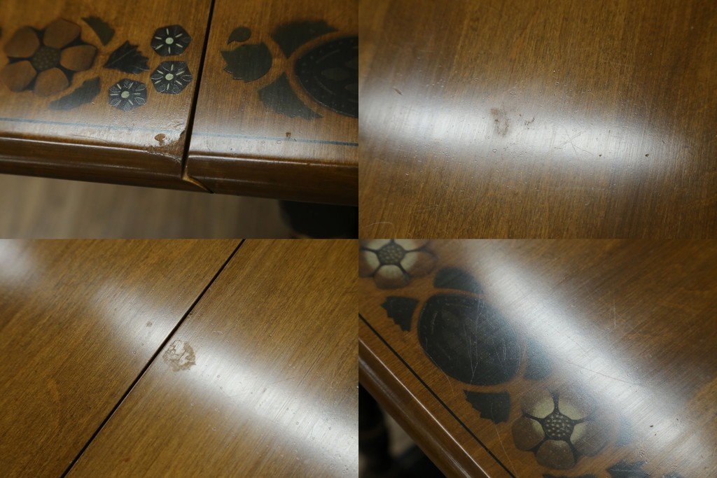 アメリカヴィンテージ　希少な廃版品　アメリカ高級家具　Ethan Allen(イーセン・アーレン)　花のデザインが魅力のバタフライサービスワゴン　(R-080353)