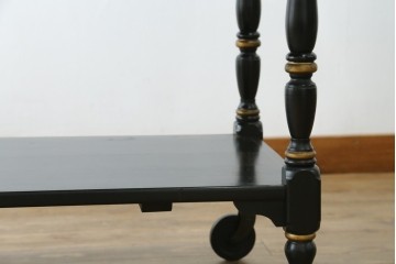 アメリカヴィンテージ　希少な廃版品　アメリカ高級家具　Ethan Allen(イーセン・アーレン)　花のデザインが魅力のバタフライサービスワゴン　(R-080353)