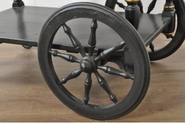 アメリカヴィンテージ　希少な廃版品　アメリカ高級家具　Ethan Allen(イーセン・アーレン)　花のデザインが魅力のバタフライサービスワゴン(キッチンワゴン、キッチンカート、サイドテーブル、ワゴンテーブル、キャスターワゴン、ビンテージ)(R-080353)