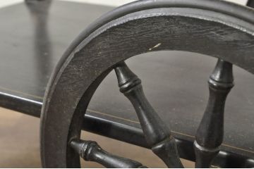 アメリカヴィンテージ　希少な廃版品　アメリカ高級家具　Ethan Allen(イーセン・アーレン)　花のデザインが魅力のバタフライサービスワゴン(キッチンワゴン、キッチンカート、サイドテーブル、ワゴンテーブル、キャスターワゴン、ビンテージ)(R-080353)