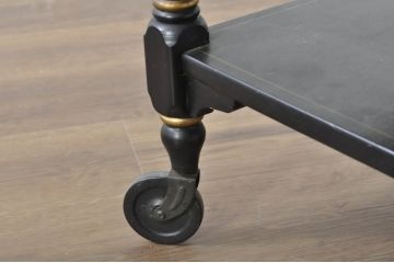 アメリカヴィンテージ　希少な廃版品　アメリカ高級家具　Ethan Allen(イーセン・アーレン)　花のデザインが魅力のバタフライサービスワゴン(キッチンワゴン、キッチンカート、サイドテーブル、ワゴンテーブル、キャスターワゴン、ビンテージ)(R-080353)