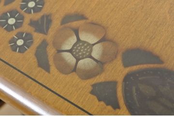 アメリカヴィンテージ　希少な廃版品　アメリカ高級家具　Ethan Allen(イーセン・アーレン)　花のデザインが魅力のバタフライサービスワゴン(キッチンワゴン、キッチンカート、サイドテーブル、ワゴンテーブル、キャスターワゴン、ビンテージ)(R-080353)