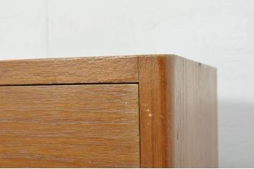 和製ビンテージ　チーク材　しっかりとした作りの小振りな縦型チェスト(多段チェスト、サイドチェスト、引き出し、ヴィンテージ )(R-080354)