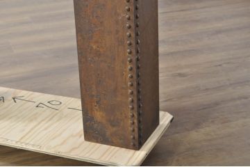 中古　特注 オーダー品　重量約250kg　無骨なデザインが格好いいアンティーク調のアイアン飾り棚(陳列棚、展示台、展示棚、ディスプレイ台、店舗什器)(製作費約150万円)(R-080358)