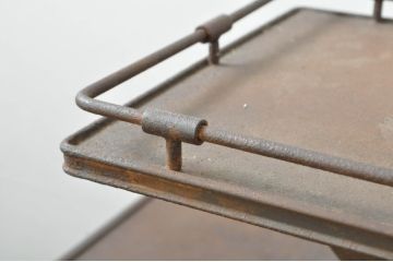 中古　特注 オーダー品　重量約250kg　無骨なデザインが格好いいアンティーク調のアイアン飾り棚(陳列棚、展示台、展示棚、ディスプレイ台、店舗什器)(製作費約150万円)(R-080358)