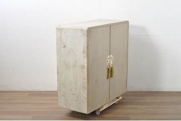 中古　伝統工芸士　頓所芳男作　脚(台輪)付きリメイク　繊細なデザインの金具が魅力的な加茂桐箪笥(胴厚、総桐たんす、和たんす、着物箪笥、衣装箪笥)(R-080365)