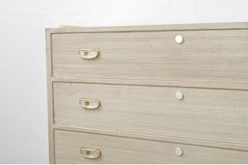 中古　伝統工芸士　頓所芳男作　天板リメイク　繊細なデザインの金具が魅力的な加茂桐箪笥(胴厚、総桐たんす、和たんす、収納箪笥、衣装箪笥)(R-080366)