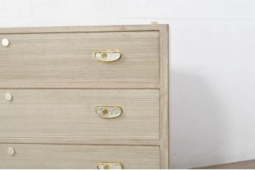 中古　伝統工芸士　頓所芳男作　天板リメイク　繊細なデザインの金具が魅力的な加茂桐箪笥(胴厚、総桐たんす、和たんす、収納箪笥、衣装箪笥)(R-080366)