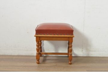 中古　横浜ダニエル(daniel)　アーリーアメリカンシリーズ　A-537-7　本革(レザー)　上品な佇まいのスツール(椅子、イス)(R-080378)