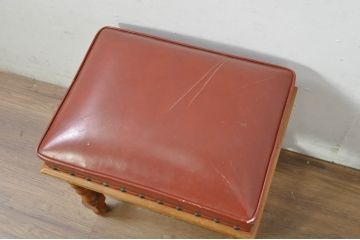 中古　横浜ダニエル(daniel)　アーリーアメリカンシリーズ　A-537-7　本革(レザー)　上品な佇まいのスツール(椅子、イス)(R-080378)