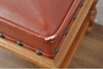中古　横浜ダニエル(daniel)　アーリーアメリカンシリーズ　A-537-7　本革(レザー)　上品な佇まいのスツール(椅子、イス)(R-080378)