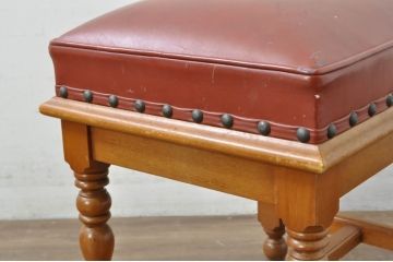 中古　横浜ダニエル(daniel)　アーリーアメリカンシリーズ　A-537-7　本革(レザー)　上品な佇まいのスツール(椅子、イス)(R-080378)