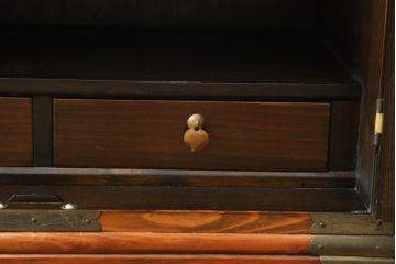 中古　美品　李朝　作りの良い真鍮(しんちゅう)金具が魅力的なキャビネット(サイドキャビネット、サイドテーブル、箪笥、収納棚、戸棚)(R-080379)