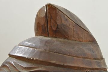 和製アンティーク　時代物!!　特大!!　欅(ケヤキ)材　在銘　作家物　恵比寿様と大黒様のセット(置物、ディスプレイ、木彫り、置き物)(R-080382)