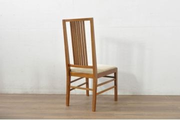 中古　美品　ウォールナット材　ロックストーン(ROCK STONE)　PM116 A&C　シンプルなデザインが取り入れやすいダイニングチェア4脚セット(サイドチェア、アームレスチェア、椅子、イス、バラ売り可能)(定価4脚で約32万円)(R-080388)