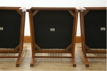 中古　美品　ウォールナット材　ロックストーン(ROCK STONE)　PM116 A&C　シンプルなデザインが取り入れやすいダイニングチェア4脚セット　定価4脚で約32万円　(R-080388)
