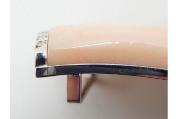 ピンク珊瑚(桃色)　Pt900(プラチナ)　気品を感じる帯留(白金、帯留め、着物道具、和装小物、アクセサリー)(R-080395)