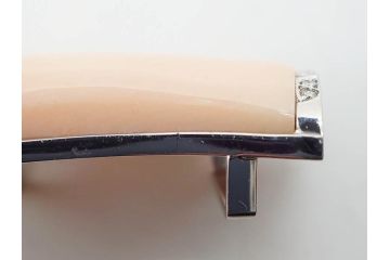 ピンク珊瑚(桃色)　Pt900(プラチナ)　気品を感じる帯留(白金、帯留め、着物道具、和装小物、アクセサリー)(R-080395)