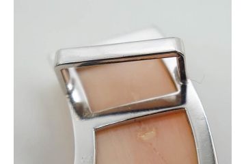ピンク珊瑚(桃色)　Pt900(プラチナ)　気品を感じる帯留(白金、帯留め、着物道具、和装小物、アクセサリー)(R-080395)