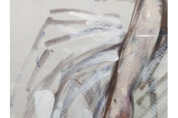 真作　吉野谷幸重　「踊り子」　10P(10号)　紙油彩画　絵画(一水会会員、人物画、女性、バレリーナ、肉筆、サイン入り、額装、タトウ箱付き)(R-080399)