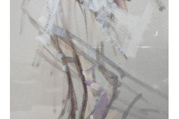 真作　吉野谷幸重　「踊り子」　10P(10号)　紙油彩画　絵画(一水会会員、人物画、女性、バレリーナ、肉筆、サイン入り、額装、タトウ箱付き)(R-080399)