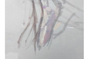 真作　吉野谷幸重　「踊り子」　10P(10号)　紙油彩画　絵画(一水会会員、人物画、女性、バレリーナ、肉筆、サイン入り、額装、タトウ箱付き)(R-080399)