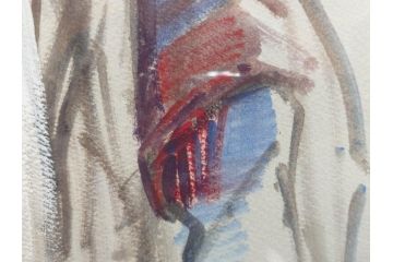 真作　吉野谷幸重　「踊り子」　10P(10号)　紙油彩画　絵画(一水会会員、人物画、女性、バレリーナ、肉筆、サイン入り、額装、タトウ箱付き)(R-080399)
