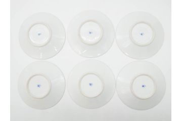 戦前　オールド香蘭社　有田焼　色絵　金彩　落ち着いた佇まいのカップ&ソーサー6客セット(カラスウリ?、植物、C&S、碗皿、洋食器、裏印)(R-080402)