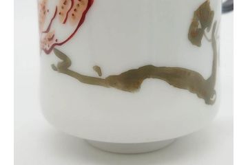 戦前　オールド香蘭社　有田焼　色絵　金彩　落ち着いた佇まいのカップ&ソーサー6客セット(カラスウリ?、植物、C&S、碗皿、洋食器、裏印)(R-080402)