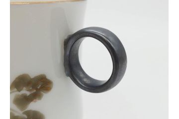 戦前　オールド香蘭社　有田焼　色絵　金彩　落ち着いた佇まいのカップ&ソーサー6客セット(カラスウリ?、植物、C&S、碗皿、洋食器、裏印)(R-080402)