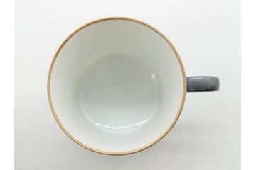 戦前　オールド香蘭社　有田焼　色絵　金彩　落ち着いた佇まいのカップ&ソーサー6客セット(カラスウリ?、植物、C&S、碗皿、洋食器、裏印)(R-080402)