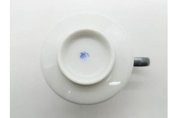 戦前　オールド香蘭社　有田焼　色絵　金彩　落ち着いた佇まいのカップ&ソーサー6客セット(カラスウリ?、植物、C&S、碗皿、洋食器、裏印)(R-080402)