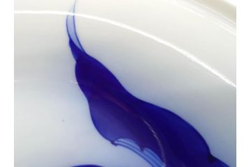 戦前　オールド香蘭社　有田焼　染錦　万年青　(大)約25cm　8寸/(小)約14cm　4.5寸　お料理を引き立ててくれる大皿&小皿5枚セット(おもと、オモト、植物、和皿、和食器、裏印、八寸、四寸五分)(R-080403)